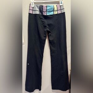 lululemon athletica Black Leggings with Colorful Waistband